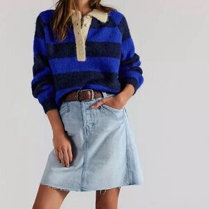 FREE PEOPLE SUZY DENIM MIDI SKIRT sz 32
